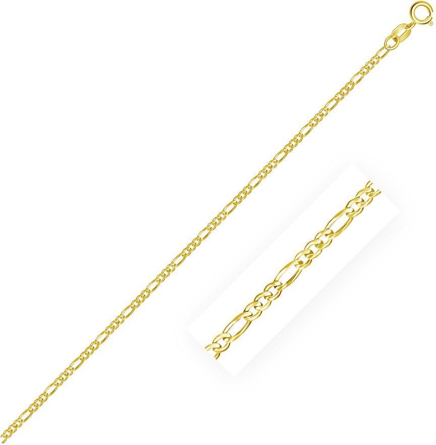 14k Yellow Gold Solid Figaro Chain 1.9mm-rx95649-24