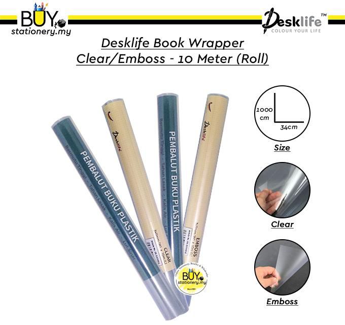 Desklife Book Wrapper Clear/Emboss Part A - 10 Meter (Roll)