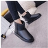 Eissely Women Boot Flat Ankle Fur Lined Winter Warm Snow Shoes Cotton Shoes BK/36-Black