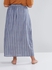 Striped A-line Maxi Skirt With Button Detail And Elasticised Waistband