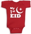 Twinkle Hands My First Eid Baby Onesie - Red- Babystore.ae