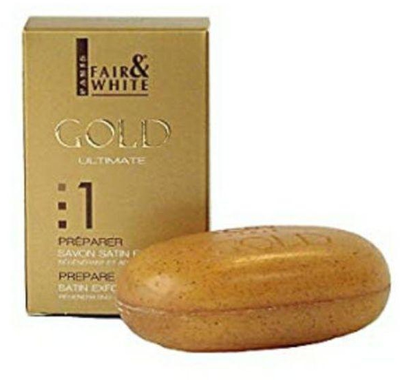 Fair & White 1: Gold Satin Exfoliating Bar Soap ×(2