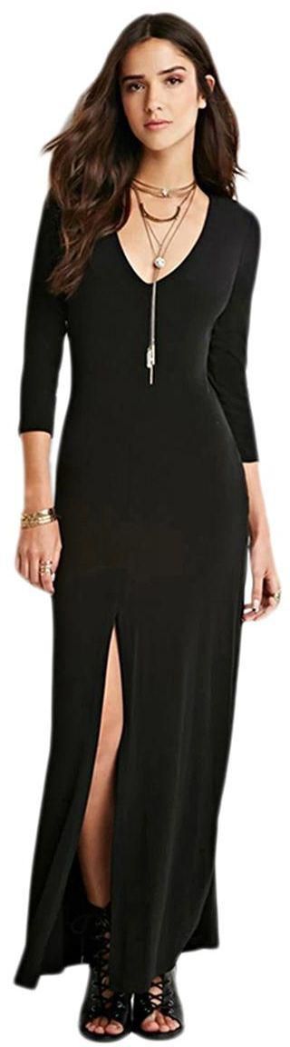 جولي شيك فستان للنساء مقاس XL , اسود - فساتين ماكسي