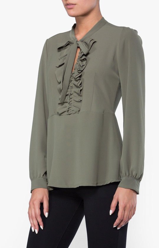 Ruffled Tie Up Blouse