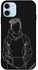 غطاء حماية واق لهاتف أبل آيفون 12 ميني أسود/ أبيض