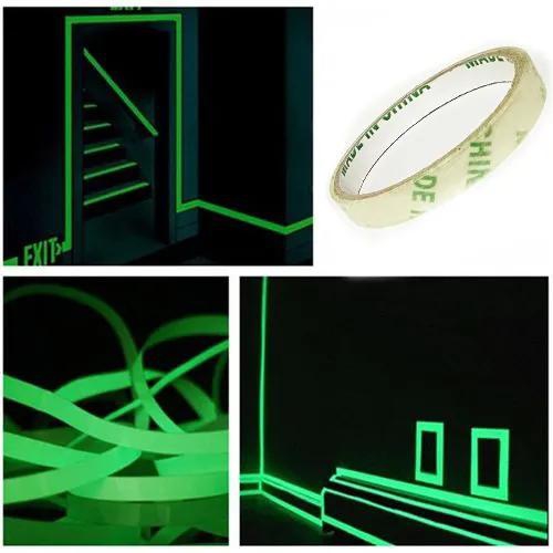 10M Glow In The Dark Luminous Wall Sticker Tape Green Blue Fluorescent Adhesive Tape for Warning Stage Party Home Decor Stickers