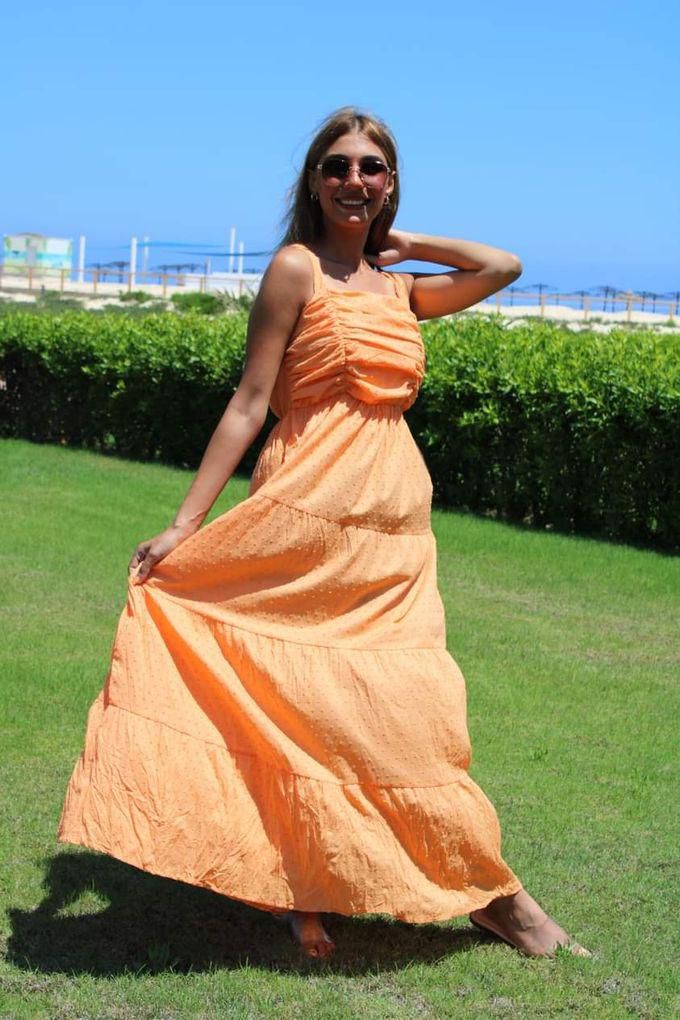 Ricci Casual Orange Long Dress For Woman