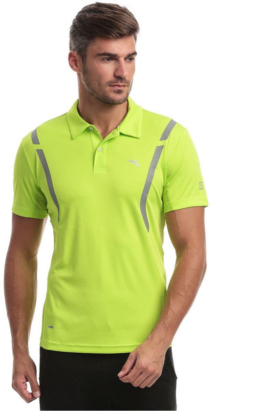 Anta 85533111-2 Short Sleeve Tennis Polo Shirt for Men, Rock Green
