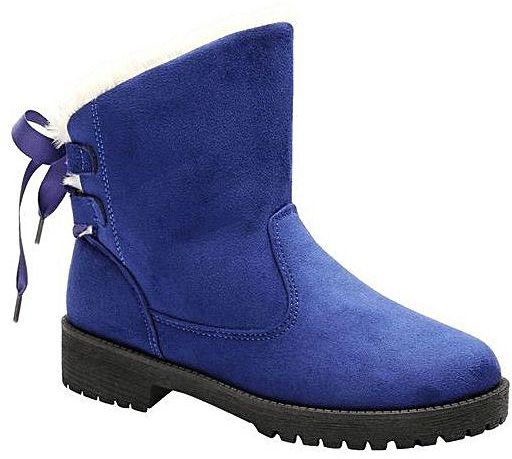 Fashion Female Low Heel Snow Ankle Boots - Blue