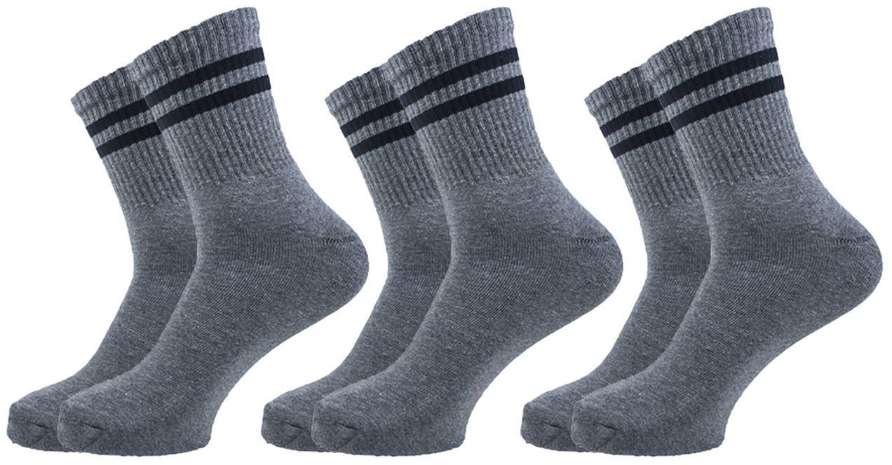 Sam Socks Set Of 3 Half Terry Long Socks Men Grey