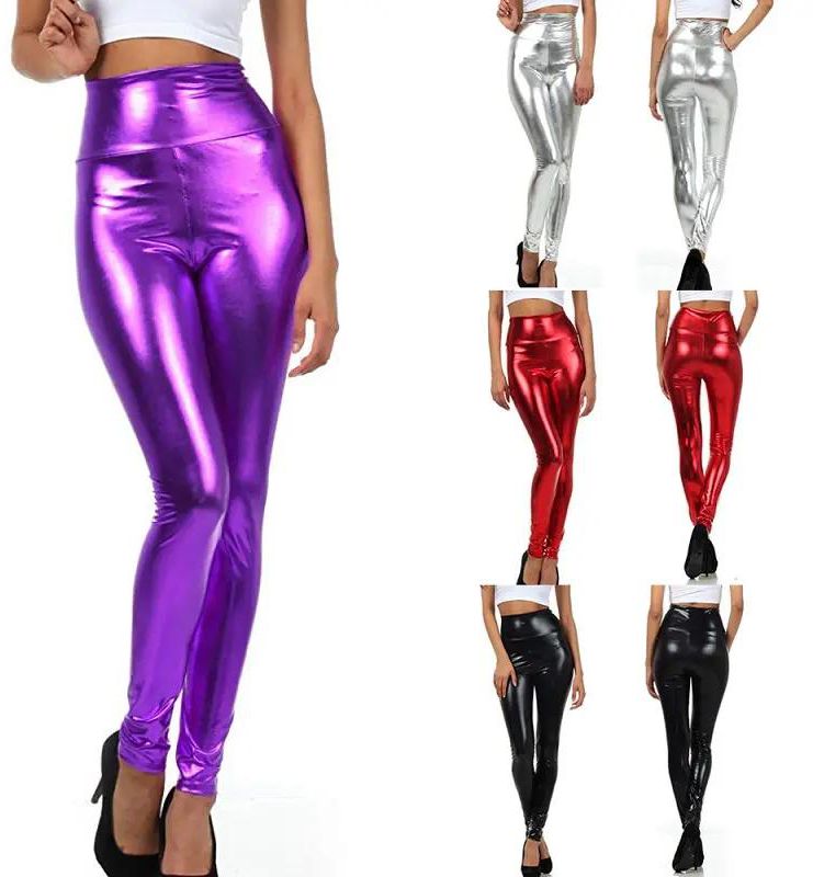 Shiny leggings  outfit, Red leather pants, Leather pants women