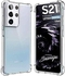For samsung galaxy s21 ultra silicone case transparent tpu gorilla anti-shock protector camera shockproof corners - clear