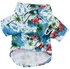 OHANA Spring Wear Collection - HAWAII Multicolour, Floral Print Shirts for Cats and Dogs - Blue Hibiscus Print Small size