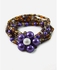 ZISKA Set Of Beaded Necklace & Bracelet - Purple