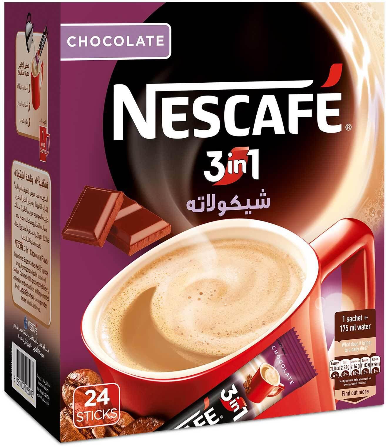 Nescaf&eacute; 3In1 Chocolate - 18 gram - 24 Sachets