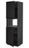METOD High cab f micro w 2 doors/shelves, black/Voxtorp walnut effect, 60x60x200 cm - IKEA