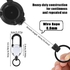 2pcs Tactical Keychain, Outdoor Retractable Wire Rope Keychain Heavy Duty Luya Tactical Keychain Carabiner Multitool Keychain for Camping, Fishing, Hunting, Available in Black and White