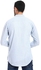 Pavone Windowpane Pattern Buttons Down Closure Shirt - Baby Blue & White