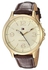 Tommy Hilfiger Women's Gold Dial Leather Band Watch - 1781711