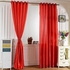 Elikang 100 X 250CM Pure Color Grommet Ring Top Blackout Window Curtain - Red