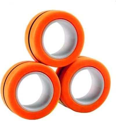 Magnetic Rings Finger Spinner Fidget - Orange