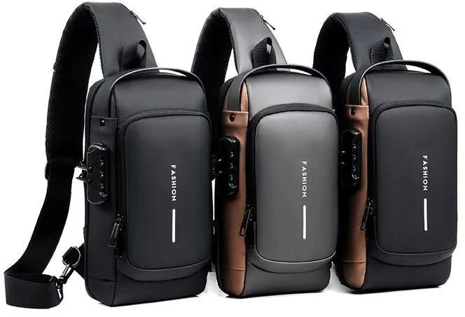 Fashion Anti-theft USB Shoulder Crossbody Bag Travel Sling Bag Pack