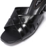 Fashion Genuine Leather Wedges Slippers Sandals Slides Heels -Black