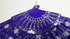 Generic Royal Blue/Gold Silk Wedding Lace Style Flower Folding Fan Party Hand Fancy Dance Props Costume Dance Folding Hand Fan Decor