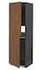 METOD High cabinet for fridge/freezer, black/Voxtorp walnut, 60x60x200 cm - IKEA