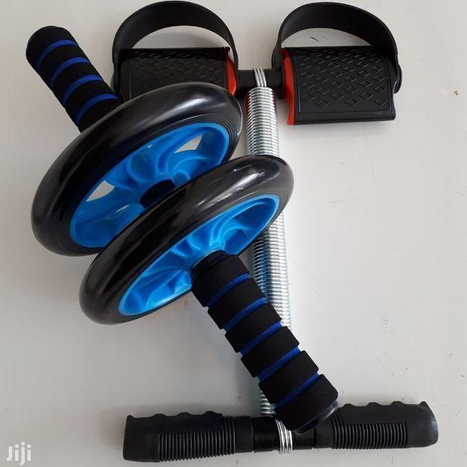 ABS Wheel Double Wheel Roller + Tummy Trimmer + FREE Knee Mat
