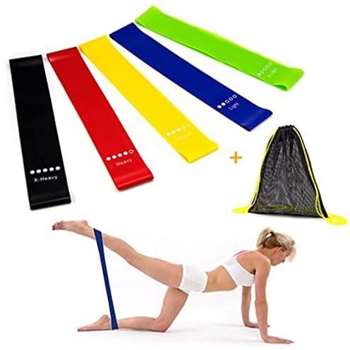 Resistance Bands Exercise Bands for Woman Yoga Resistance Loop Bands for Legs and Butt Workout Bands for Home GYM Fitness 5 Set with Bag619_ with two years guarantee of satisfaction and quality