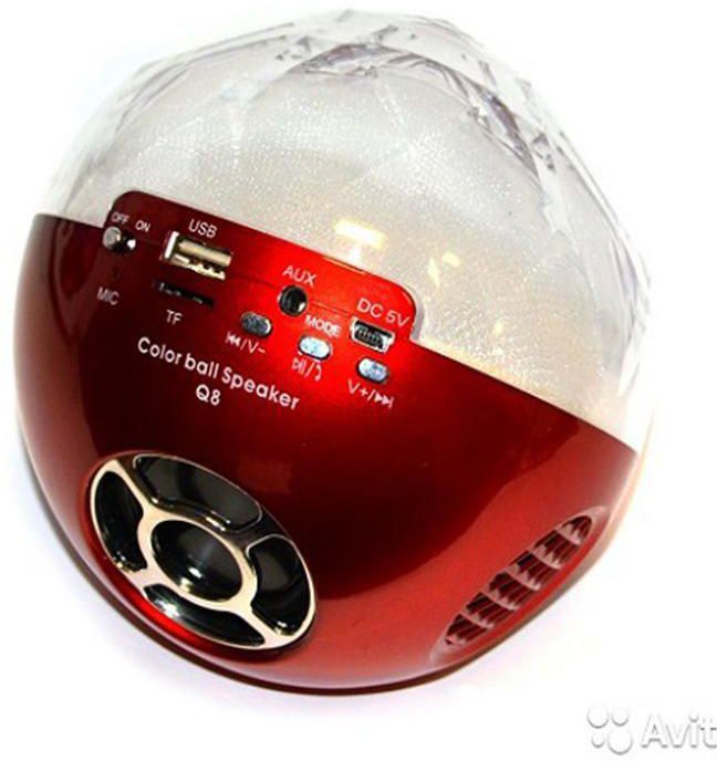 As Seen on TV Q8 Color Ball Bluetooth Wireless Speaker - Red