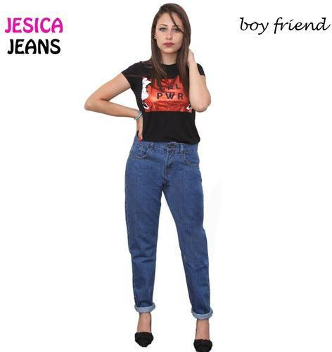 Jesica Jeans بنطلون بوى فريند - ستايل واسع - عالى وسط