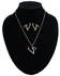 Letter V Pendant, Earrings And Necklace