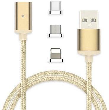 3-In-1 Magnetic Charging Cable Gold