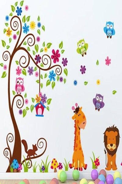 DIY Removable Wall Stickers For Children Room Home Decor - Giraffe Lion