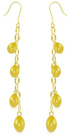18 Karat Gold Pearl Drops Earrings