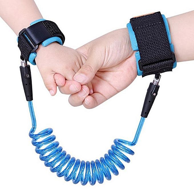 Generic PU&Staineless Steel Contraction Toddler Safety Harness Child Safty Wrist Link Anti Lost Child Belt 2M