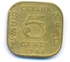 سريلانكا  5 سنت الملك جورج السادس 1944