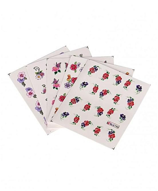 Sunshine 50 Sheets Mixed Flower Butterfly Design Nail Art Water Transfer Stickers