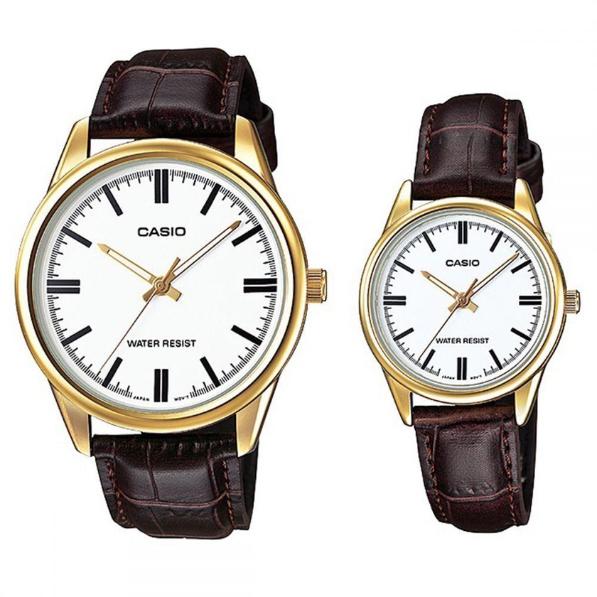 Casio Couple Watch Leather Band - MTP-LTP-V005GL-7A