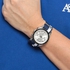 Emporio Armani Men's Silver Dial Fabric Band Chronograph Watch - AR6108