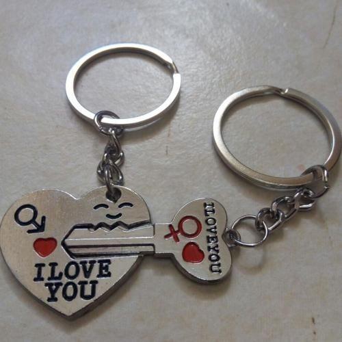 Generic Silver Key and Heart Couple's keyholders