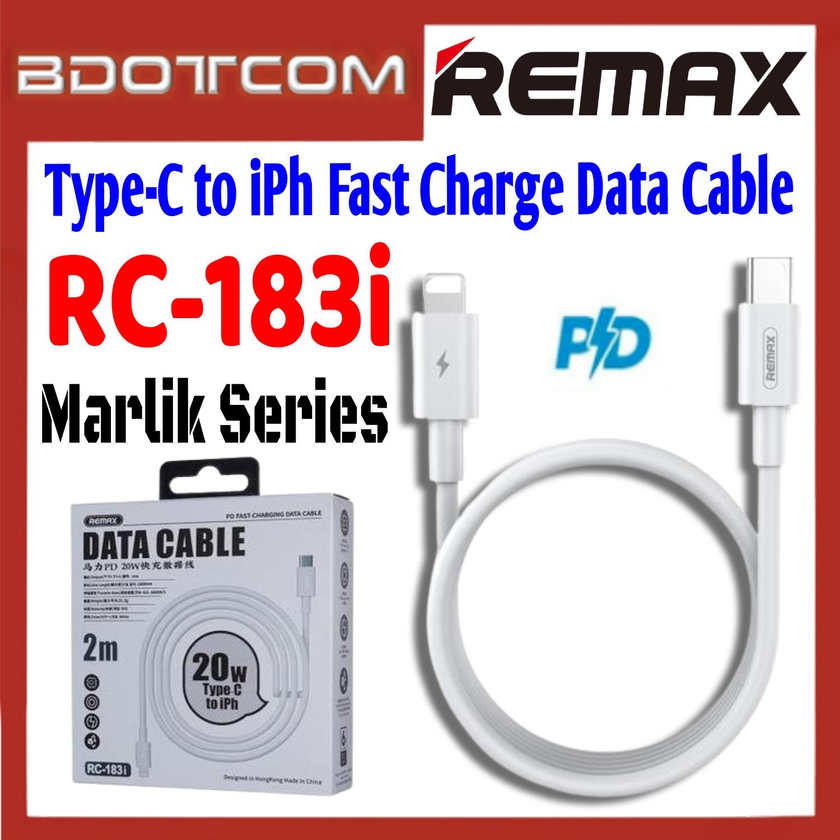 Remax RC-183i Marlik Series PD 20W Type-C to Lightning 2M Fast Charge Data Cable