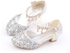 jaffiust Girls Sandals Little Kids Glitter Dress Shoes Low Heel Sequins Princess Sandals Toddler Flower Wedding Party Shoes-26