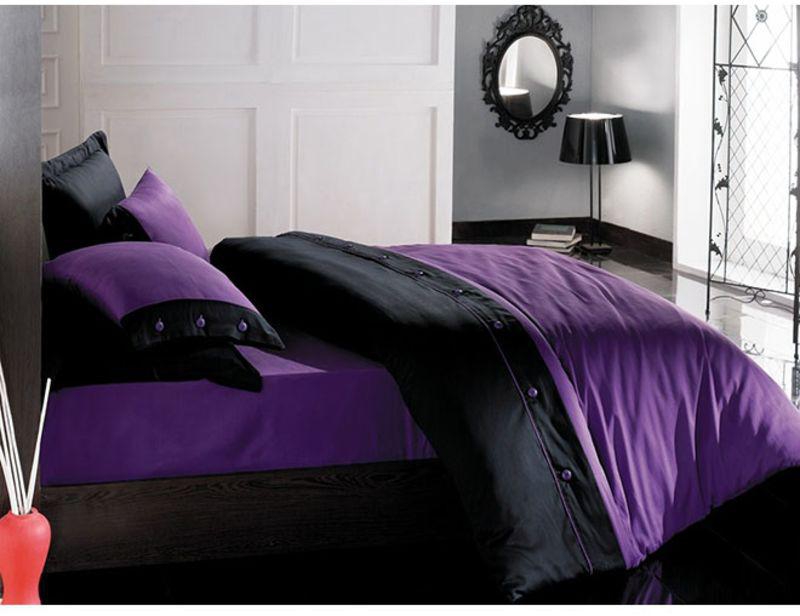 Cottonbox Purple - Fashion Sateen  Quilt Cover Set Cotton Blend Double