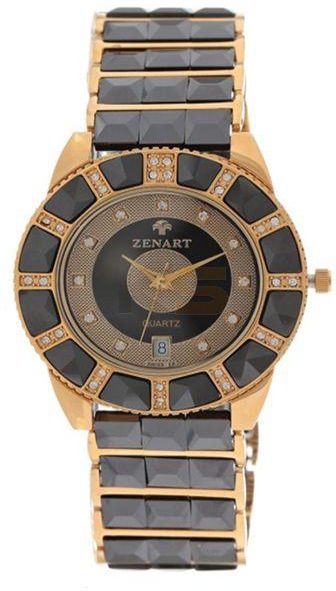 Zenart Men's Dress Watch Black and Silver Ceramic Strap- 4491 st