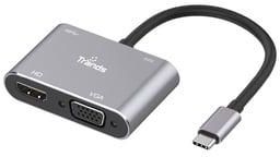 Trands Type-C to HDMI VGA USB3.0 Adaptor with PD Charge TR-CA5857