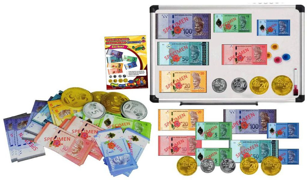 Tiktoktrading (Ready Stock) Wang Malaysia Magnetic Classroom Money Kit