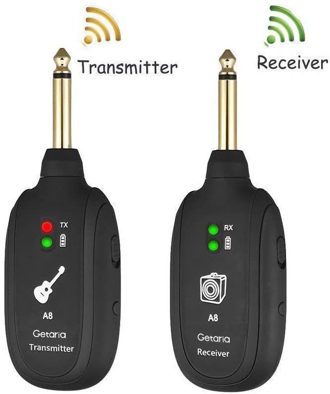 Mike Music Getaria Guitar Wireless System Transmitter Receiver For Electric Guitar Bass (Guitar A8, 1 Wireless System Transmitter Receiver)